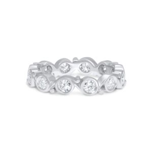14k white gold diamond eternity band. - 11020