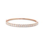 18k rose gold diamond bangle bracelet. - 11037