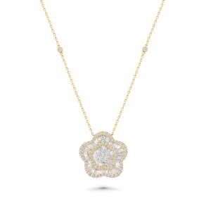 18k yellow gold diamond pendant. - 11044