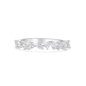 18k white gold diamond band. - 11548