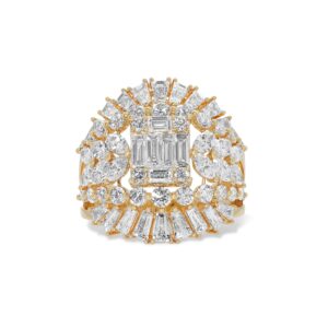 18k yellow gold diamond cocktail ring. - 11599