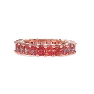 14k rose gold lab grown pink diamond eternity band. - 11614