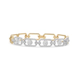 14k two tone diamond bracelet. - 11672